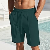 baratos Calções Estilo Casual-Homens Calções Waffle Calção Shorts de verão Shorts casuais Com Cordão Bolsos Cintura elástica Tecido Conforto Respirável Curto Ao ar livre Férias Verão Desporto Casual Vinho Micro-Elástica