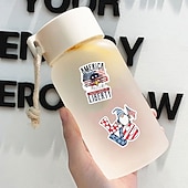  250 stuks 4 juli stickers, 5 verpakkingen van 50 patriottische waterdichte vinylstickers voor waterflessen en laptops, stickers met de Amerikaanse vlag voor Onafhankelijkheidsdag voor kinderen,