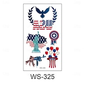  30 ark midlertidige tatoveringer med 4. juli-motiv for barn og voksne, patriotiske tatoveringsklistremerker med USA-flagg til uavhengighetsdagens dekorasjoner og festgaver, vanntett kroppskunst med