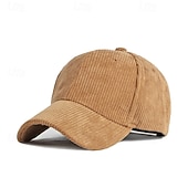 abordables Casquette de baseball pour homme-Unisexe Casquette de baseball Noir Jaune Velours côtelé Bandes Pur Chaud ancien Occasionnel Occasionnel Quotidien Vêtements de rue Couleur Unie Protection solaire