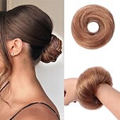 cheap Chignons-Messy Bun Hair Piece for Women Girls Wavy Curly Scrunchies Fluffy Donut Thick Updo Elegant Chignon Hairpieces for Women Girls