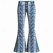 abordables Fondos-Retro Antiguo Boho Años 70 Pantalones Los pantalones de campana Hippie Disco Alta cintura Étnico Disfraz Hombre Víspera de Todos los Santos Carnaval Festival de Música Fiesta temática retro Adulto