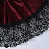 abordables Conjuntos-Rococó Victoriano Renacimiento Vestidos Abrigo Disfraz de lujo Bruja Vampiros Atuendo real Disfraz Mujer Fantasía Víspera de Todos los Santos Carnaval Rendimiento LARP Feria Ren Adulto Cima Vestido