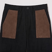 cheap Cargo Pants-Men's Cargo Pants Cargo Trousers Corduroy Pants Work Pants Suede Pants Patchwork Multi Pocket Straight Leg Plain Moisture Wicking Breathable Full Length Outdoor Daily Fashion Retro Vintage Black Blue