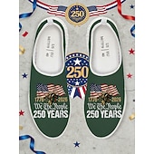  Herren-Sneaker zum 250-jährigen Jubiläum der USA – bequeme, patriotische, olivgrüne Schuhe mit Flaggenprint für Paraden, den 4. Juli und Sommerfeste