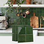 abordables Pegatinas de pared-Paquete de 10 paneles decorativos de pared 3D, azulejos de vinilo vintage de epoxi para salpicadero de cocina, adhesivos autoadhesivos despegables, aptos para cocinas, baños, lavanderías y vehículos