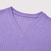 abordables T-shirt en tricot côtelé-Homme T-shirt Débardeur Musclé T-shirt en tricot côtelé Chemise à Manches Longues manche longue Col en V Printemps Automne Hiver Uni Bande de Fosse Mode Designer Basique Tricot Occasionnel Vacances