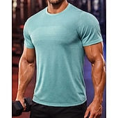 abordables Camisetas y Tops de Correr-Hombre Color sólido Camiseta Running Camiseta Compresión Camisa atlética Top deportivo Verano Manga Corta Secado rápido Dispersor de humedad Transpirable Entrenamiento de gimnasio Paseo Correr Azul