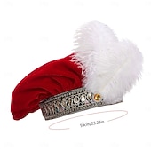 abordables Accesorios y más-Retro Antiguo Medieval Renacimiento Sombreros Príncipe Caballero Noble Bordado Disfraz Hombre Fantasía Víspera de Todos los Santos Carnaval Feria del Renacimiento LARP Fiesta temática retro Adulto