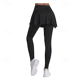 cheap Women's Skirts &amp; Skorts-Women's Solid Colored Casual Skirt Tennis Skort Tennis Skirt with Leggings Sport Skirt Pocket High Waist Quick Dry Breathable Tennis Golf Pickleball Skirt Bottoms Black White Tennis Clothing