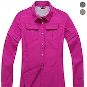 halpa Topit-Naisten Kauluspaita vaellukseen Pitkähihainen Sänkyjen avaus Topit Ulko- Vedenkestävä Tuulenkestävä Kevyt Syksy Nylon Armeijan vihreä Khaki Ruusun punainen Telttailu / Retkely / Luolailu Juoksu