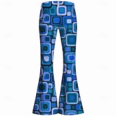 ieftine Pantalonii-Retro / vintage Boho Anii 1970 Pantaloni Pantaloni cu fund clopot Hippie Disc Talie Înaltă Geometric Costume de fancy Bărbați Halloween Carnaval festival de muzică Petrecere cu tematică retro Adulți
