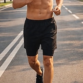 olcso Futóshortok-Férfi Kratke hlače za trčanje Sportos rövidnadrág Sport rövidnadrág Zsebek 2 az 1-ben Linerrel Rövidnadrágok Napi Szabadtéri Sport Nyár Gyors szárítás Nedvességelvezető Légáteresztő Edzőterem edzés