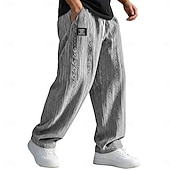 economico pantaloni casual-Per uomo Pantaloni Pantaloni Larghi Pantaloni casual Pantaloni testurizzati Jacquard Elastico in vita Gamba Dritta Semplice Traspirante Lunghezza intera Casuale Quotidiano All'aperto Vacanza Moda