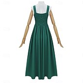 cheap Dresses-Vintage Medieval Renaissance Long Length Dress Fairy Lace up A-Line Fancy Dress Women's Fantasy Halloween Carnival Masquerade Renaissance Fair LARP Retro Theme Party Adults Dress