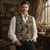 Χαμηλού Κόστους Αριστος-Ρετρό / Βίντατζ Ροκοκό Αναγέννησης Veste  Αμάνικο Πρίγκηπας Αριστοκράτης Ζακάρ Φανταχτερή Φόρεμα Ανδρικά Αποκριάτικη Στολή Απόκριες Μασκάρεμα Έκθεση Αναγέννησης LARP Ενηλίκων Γιλέκο