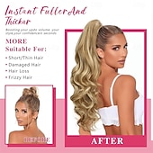 halpa Poninhännät-24 tuuman pitkä laineikas poninhäntäpidennys, viininpunainen ombre-kynsipidike, pitkä kihara laineikas viininpunainen poninhäntäpidennys, leukaklipsillä varustettu poninhäntäpidennys naisille, 24