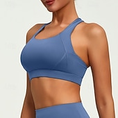 economico Reggiseni sportivi-Per donna Supporto medio Canotta con imbottitura Reggiseno da corsa Snello Top reggiseno Imbottito Palestra Esercizio Corsa Leggero Elastico Traspirante Nero Bianco Rosso Tinta unita