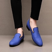 abordables Mocasines-Mocasines de piel sintética con efecto cocodrilo rojo para hombre: elegantes zapatos de vestir sin cordones para bodas, fiestas y eventos formales.