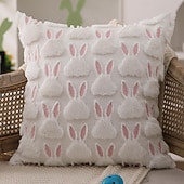 abordables Tirar almohadas, inserciones y cubiertas-Funda de almohada decorativa suave y acolchada de color liso para el Día de San Patricio, Pascua y San Valentín, ideal para sofá o sala de estar.