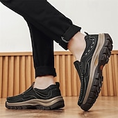 economico Scarpe Casual Slip-On-scarpe da trekking resistenti da uomo in similpelle, marroni, perfette per avventure all'aria aperta e viaggi informali