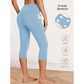 preiswerte Einfarbige Leggings-Damen Leggings Urlaub Mode Streetwear Wadenlang Hohe Taille Einfach Elastischer Bund Bequem Komfort Weich Hohe Elastizität Innen Yoga Dunkelgrau Wein Marinenblau Schwarz Frühling Herbst Lässiger
