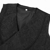 abordables Tapas-Gótico Victoriano Medieval Chaleco Sin Mangas Vampiros Caballero Noble Jacquard Ajustado / Acampanado Disfraz Hombre Real Víspera de Todos los Santos Carnaval Feria del Renacimiento LARP Adulto