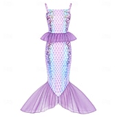  sereia Princesa sereia Vestidos Fantasia de festa temática Fantasias for Para Meninas Crianças Carnaval Baile de Máscaras Festa Feriado