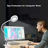 preiswerte Leselampen-1 LED-Klemmleuchte, 48 LEDs, 3 Farbmodi, Helligkeit einstellbar, flimmerfrei, augenschonend, 5V USB-Stromversorgung, geeignet für Arbeitszimmer, Büro, Nachttisch, Live-Stream-Beleuchtung