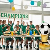 levne Světový fotbalový zápas 2026-Balení 2 ks 47palcových fotbalových balónků s trofejí pro letní fotbalový zápas 2026, football leták, mylarové balónky s trofejí, velké fotbalové párty, sportovní akce, týmové oslavy
