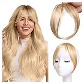 cheap Bangs-Bangs Hair Clip in Bangs Fringe with Temples Hairpieces for Women Hair Bangs Extension for Daily Wear (Natural black#)