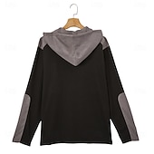 cheap Waffle Knit Tee-Men's Waffle T-shirt T Shirt Waffle Henley Shirt Long Sleeve Hooded Lace Up Neck Fall Solid Color Textured Traditional / Vintage Drawstring Casual Home Outdoor Light Blue Wine Black Top Tee for Men