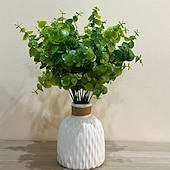 cheap Artificial Plants &amp; Greenery-4 pcs Eucalyptus Stems Decor Artificial Eucalyptus Leaves Faux Eucalyptus Stems Real Touch Fake Greenery Branches for Wedding Flower Bouquet Centerpiece Home Office Decoration