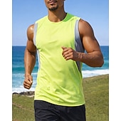 お買い得  ランニングTシャツとタンクトップ-男性用 カラーブロック ワークアウトタンクトップ ランニングタンクトップ スポーツトップ 夏 パッチワーク ノースリーブ 速乾性 吸汗性 高通気性 ジムトレーニング ウォーキング ジョギング スカイブルー ダークグレイ ライトグレー スポーツウェア アクティブウェア