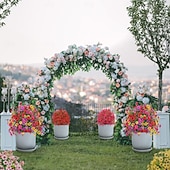  24 Inch Artificial Flower Stake Outdoor Decor Violet  Boxwood Topiary Ball Trees Multi-Color Garden Stakes for Yard & Lawn, No Fade Heavy Duty Plastic, All Season Decoration