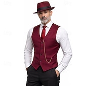 voordelige Outfits-Roaring jaren '20 Jaren 1920 Retro vintage Outfits Hesje Accessoireset Heer Gangster Kostuum Voor heren Carnaval Maskerade Cocktailparty Thema feest Volwassenen Das Ves Meer Accessoires