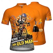 economico Maglie da uomo-Da uomo Maglia da Ciclismo Maglia da downhill Non sottovalutare mai un vecchio con una bicicletta Manica Corta Bicicletta Maglia Maglietta con 3 tasche posteriori Resistente ai Raggi UV Asciugatura