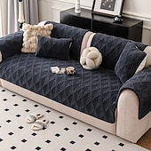 abordables Funda para silla de comedor-Funda de sofá de felpa gruesa de invierno antideslizante, protector de cojín para sofá, resistente a las mascotas y antiarañazos, funda para muebles