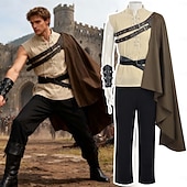 abordables Tenues-Médiéval Renaissance Costume élégant Guerrier Chevalier Viking Déguisement Homme Viking Fantaisie Halloween Carnaval Performance LARP Foire de la Renaissance Adulte Chemise Pantalon Ceinture