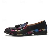 voordelige Loafers-Kleurrijke loafers van imitatieleer voor heren met kwastjes, een trendy instapmodel voor modieuze casual en semi-formele gelegenheden.