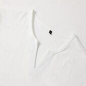 economico T-shirt in maglia a coste-Per uomo Maglietta Canotta Muscolare Maglietta a Maglia a Coste Manica Corta Maniche Corte Scollo a V Con intaglio Estate Primavera Tutte le stagioni Semplice Testurizzato Striscia di Fossa Moda