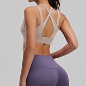 levne Sportovní podprsenky-Dámské Orta Destek Vyztužený nátělník Běžecká podprsenka Štíhlý Podprsenka nahoře S vycpávkou Tělocvična Cvičení Běh Lehká váha Elastický Prodyšné Černá Modrá Fialová Jednobarevné