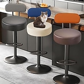  4 coprisgabelli da bar elasticizzati e impermeabili in PU, coprisgabelli rotondi in pelle con elastico.