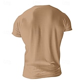 ieftine Tricou din tricot cu nervuri-Bărbați Tricou Cămașă musculară Tricou din tricot cu nervuri Tee Top Manșon scurt Mânecă scurtă În V Henley Vară Primăvară Toate Sezoanele Simplu Pit Strip Modă Designer De Bază Nasturi Casual