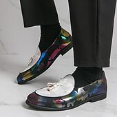 voordelige Loafers-Kleurrijke loafers van imitatieleer voor heren met kwastjes, een trendy instapmodel voor modieuze casual en semi-formele gelegenheden.