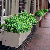 halpa Tekoplantit ja vihreys-18 kpl ulkokäyttöön tarkoitettuja keinotekoisia tekokasveja kevät-kesäkoristeita, UV-kestäviä irtotavarana realistisia tekopensaita, ruohoa, eukalyptusta, muovisia vihreitä pensaita kuistille,