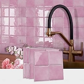 abordables Pegatinas de pared-Paquete de 10 paneles decorativos de pared 3D, azulejos de vinilo vintage de epoxi para salpicadero de cocina, adhesivos autoadhesivos despegables, aptos para cocinas, baños, lavanderías y vehículos