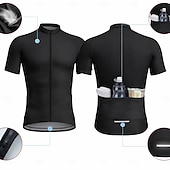 זול חולצות גברים-גברים חולצת ג'רסי לרכיבה גיאומטרי אופנייים דמות וסלוגן שרוולים קצרים אופנייים ג'רזי צמרות עם 3 כיסים אחוריים עמידות UV ייבוש מהיר עם כיסים רוכסן קדמי ספורט שחור צהוב כחול רויאל ביגוד