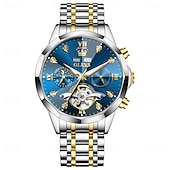 Χαμηλού Κόστους Μηχανικά Ρολόγια-Ανδρικό ρολόι Olevs 6621, αυτόματο μηχανικό επαγγελματικό ρολόι, αδιάβροχο, φωτεινό, αέναο ημερολόγιο, φάση σελήνης, ρολόγια από ανοξείδωτο ατσάλι