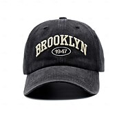 economico Forniture per eventi e feste-berretto da baseball brooklyn 1947 per donna &amp;Cappello da papà da uomo in stile vintage Brooklyn con lettere ricamate, vestibilità profonda, protezione solare, regolabile, in cotone